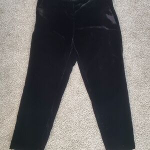 Banana Republic Hayden Black Velvet Cropped Ankle Pant Trousers